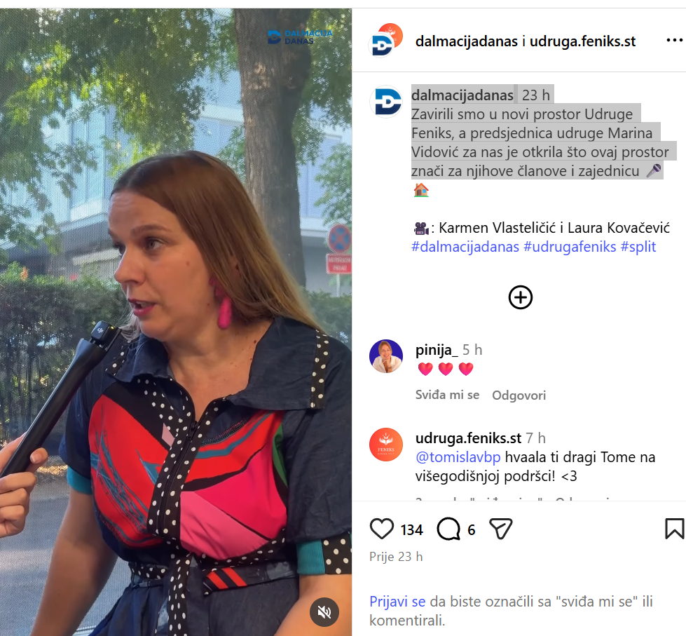 Dalmacija Danas prilog otvaranje prostora Udruge Feniks Split